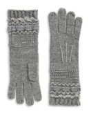 Lauren Ralph Lauren Textured Trim Gloves - GREY HEATHER