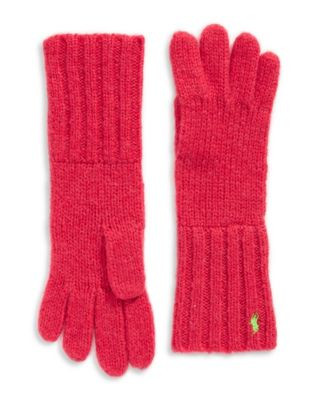 Polo Ralph Lauren Wool-Alpaca Blend Gloves - CORAL