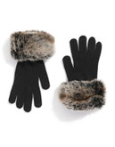 Parkhurst Faux Fur Cuffed Knit Gloves - TUNDRA