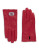 Lauren Ralph Lauren Leather Logo Plaque Gloves - RED/SILVER - LARGE