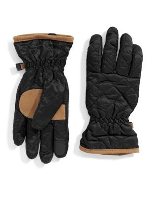 Lauren Ralph Lauren Quilted Nylon Gloves - BLACK - MEDIUM