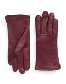 Lord & Taylor Cashmere-Lined 9" Leather Gloves - CHIANTI (BURGUNDY) - 6