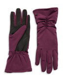 Ur Powered Ruched Cuff Touch-Screen Gloves - RAISIN - L/XL