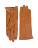 Hampton Collection Touch Technology Enabled Leather Gloves - BROWN - 8