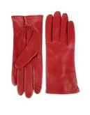 Hampton Collection Touch Technology Enabled Leather Gloves - RED - 6.5