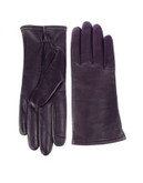 Hampton Collection Touch Technology Enabled Leather Gloves - PURPLE - 7