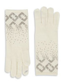 Diane Von Furstenberg Embellished Knit Gloves - POWDER