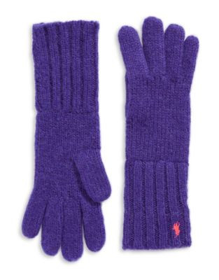 Polo Ralph Lauren Wool-Alpaca Blend Gloves - PURPLE