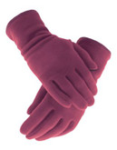 Ur Powered Fabric Trim Fleece Touchscreen Glove - MAGENTA - LARGE