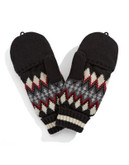 Olympic Collection Nordic Fleece Fingerless Mittens - BLACK - SMALL/MEDIUM