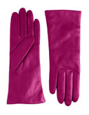 Lord & Taylor Cashmere-Lined 10.75" Leather Gloves - AMETHYST - 7.5