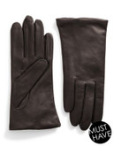 Lord & Taylor Cashmere-Lined 9" Leather Gloves - BROWN - 8.5