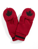 Olympic Collection Fleece Fingerless Mittens - RED - SMALL/MEDIUM