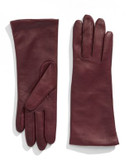 Lord & Taylor Cashmere-Lined 10.75" Leather Gloves - CHIANTI - 7.5