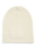Lord & Taylor Ribbed Cashmere Beanie - IVORY