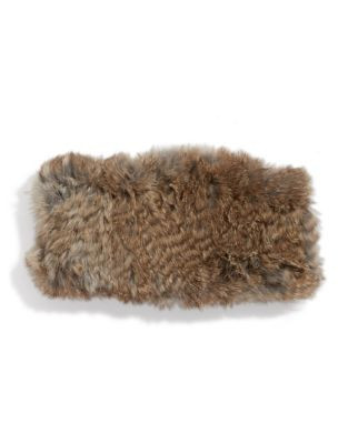 Surell Convertible Rabbit Fur Headband - HEATHER