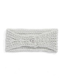 Calvin Klein Metallic Stretch Knit Headband - CREME