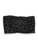 Collection 18 Embellished Twist Knit Headband - BLACK PAINT