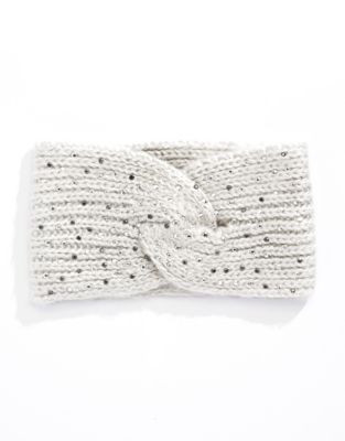 Collection 18 Embellished Twist Knit Headband - FROSTED GLASS