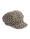 Parkhurst Embellished Woven Cap - TAUPE CHECK