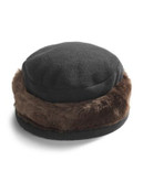 Parkhurst Faux Fur Trimmed Cloche Hat - BLACK/BROWN BEAVER