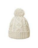 Rella Betto Pom Knit Cuffed Hat - NATURAL WHITE