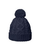 Rella Betto Pom Knit Cuffed Hat - DARK NAVY