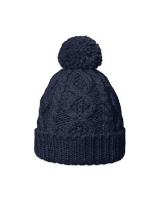 Rella Betto Pom Knit Cuffed Hat - DARK NAVY