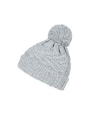 Topshop Cable Knit Tuque - LIGHT GREY