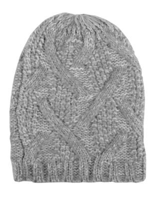 Nine West Two-Tone Knit Slouch Beanie - ASH/SNOW
