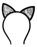 Topshop Velvet Cat Ears - BLACK