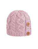 Rella Betto Hand Knit Button Beanie - PALE PINK
