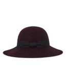 Reiss Floppy Wool Hat with Ribbon - AUBERGINE - MEDIUM