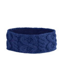Rella Cable Knit Fleece-Lined Headband - BLUE