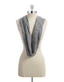 Lord & Taylor Pointelle Cashmere Loop Scarf - GREY HEATHER