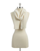 Lord & Taylor Basketweave Cashmere Scarf - IVORY