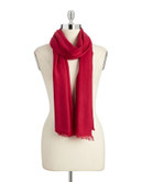 Lord & Taylor Wool-Silk Blend Wrap Scarf - RED
