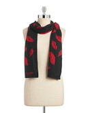 Diane Von Furstenberg Reversible Wool-Blend Scarf - BLACK/RED