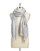 Lord & Taylor Metallic Paisley Scarf - SILVER