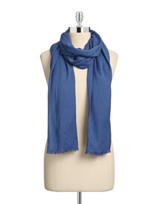 Lord & Taylor Solid Faux Pashmina Scarf - TRIDENT BLUE