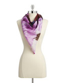 Echo Square Silk Scarf in Floral - FOREST BERRY