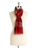 Lord & Taylor Classic Plaid Scarf - RED