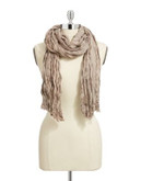 Lord & Taylor Frayed End Crinkled Pashmina - OATMEAL