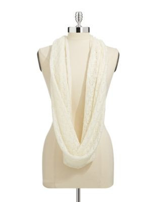 Lord & Taylor Knit Infinity Scarf - IVORY