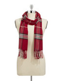 Lord & Taylor Classic Fraas Plaid Scarf - RED