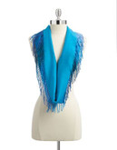 Lord & Taylor Fringe Ombre Infinity Scarf - TURQUOISE