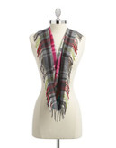 Lord & Taylor Plaid Fringed Infinity Scarf - MULTI