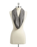 Lord & Taylor Houndstooth Infinity Scarf - BLACK/WHITE