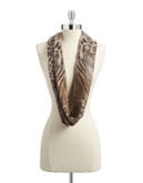 Lord & Taylor Mixed Animal Print Infinity Scarf - TAUPE