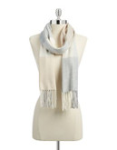 Lord & Taylor Pastel Plaid Scarf - TAUPE